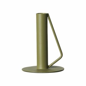 Zac candleholder olive green D9,5 H13