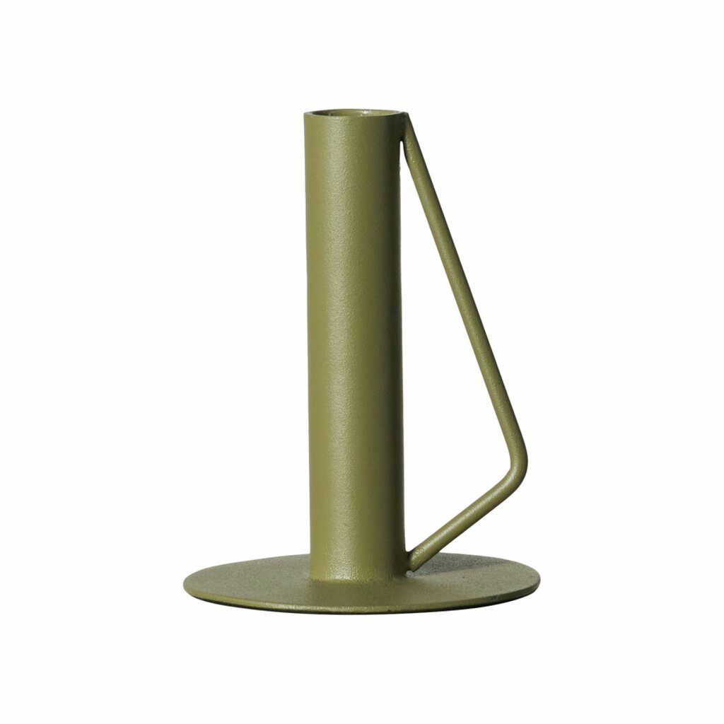 Zac candleholder olive green D9,5 H13