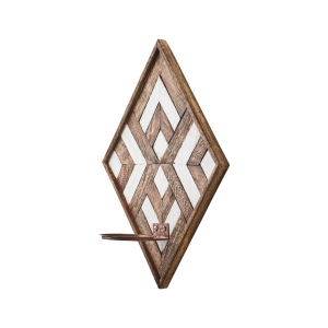 VECTOR Wall candle holder, Brown/white