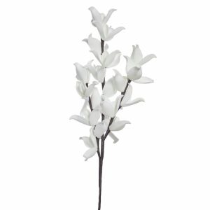 Happia decoration flower 91X16 cm, White