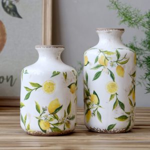 Limone vase med sitronmotiv