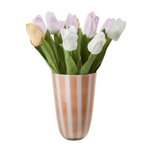 CIRCUS Vase L, Peach/white