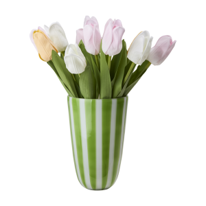 CIRCUS Vase L, Green/white