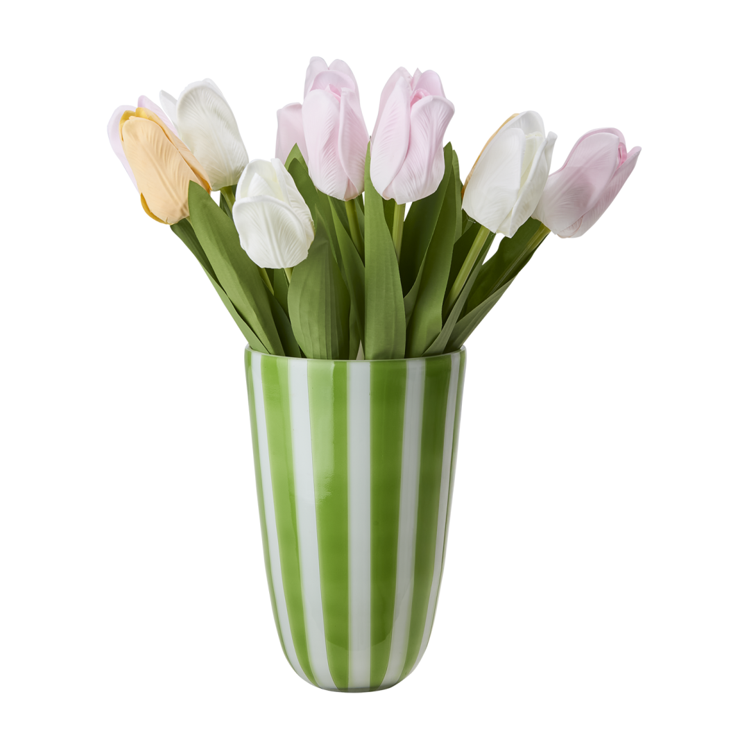 CIRCUS Vase L, Green/white