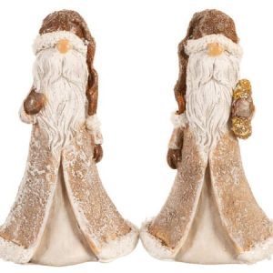 Nisse beige/brun ståend krans 5x8cm 2ass Polyresin