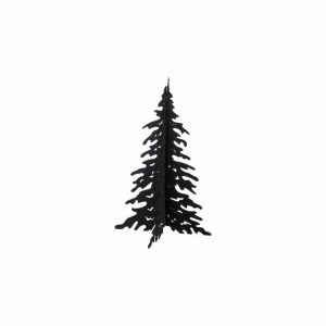 Skog - Dekor Matt svart 9,4x9,4x15cm  Metall