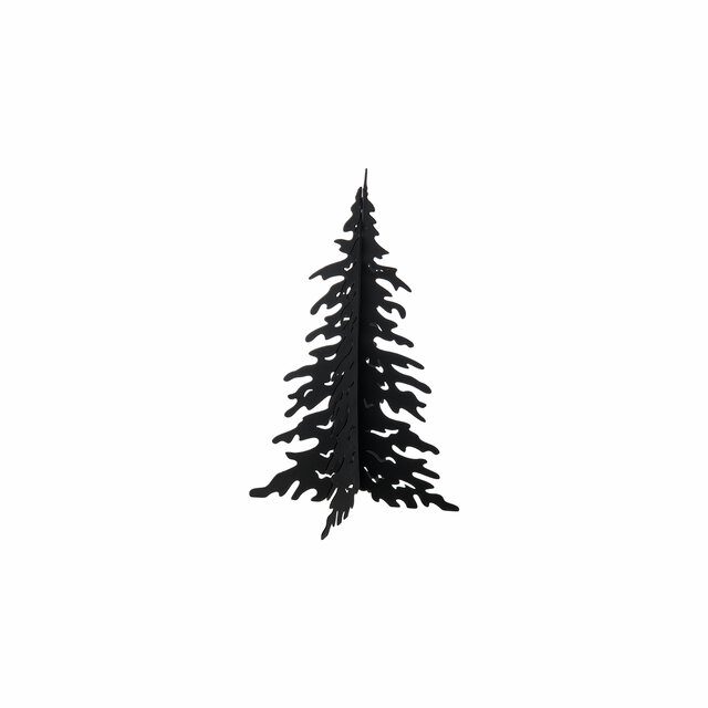 Skog - Dekor Matt svart 9,4x9,4x15cm Metall