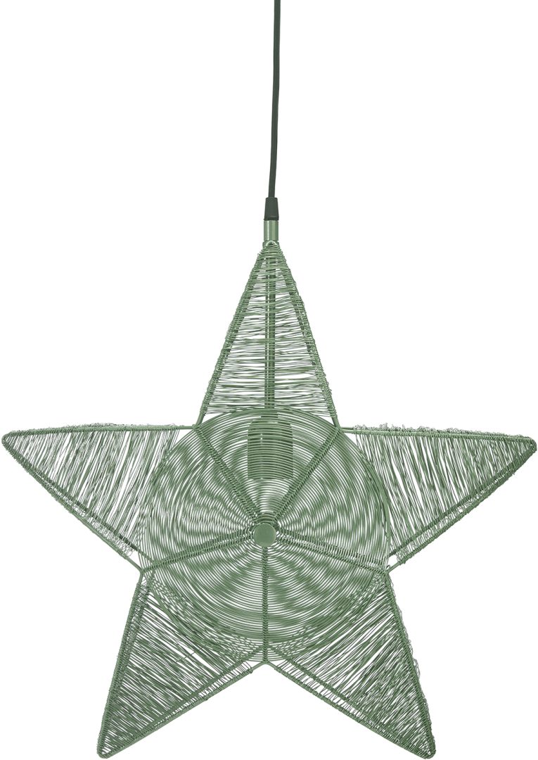 Rigel hengende adventsstjerne i metall – grønn 50 cm