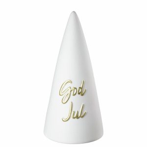 Juletre God Jul D8 H16cm White porselen m giftboks