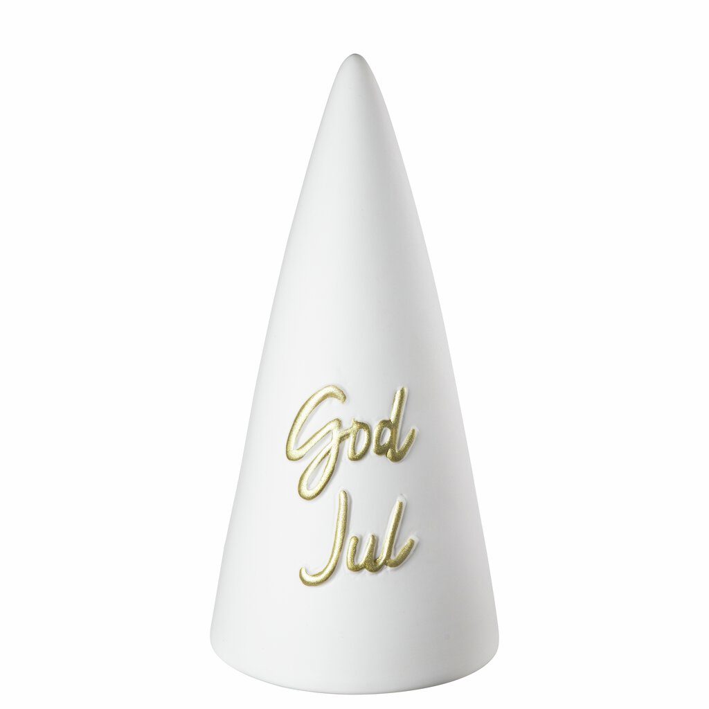 Juletre God Jul D8 H16cm White porselen m giftboks