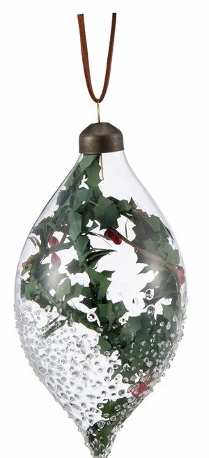 Dråpe gjennomsiktig glass D8cm green/red