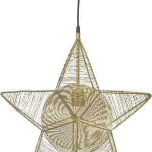 Rigel hengende adventsstjerne i metall – champagne 50 cm
