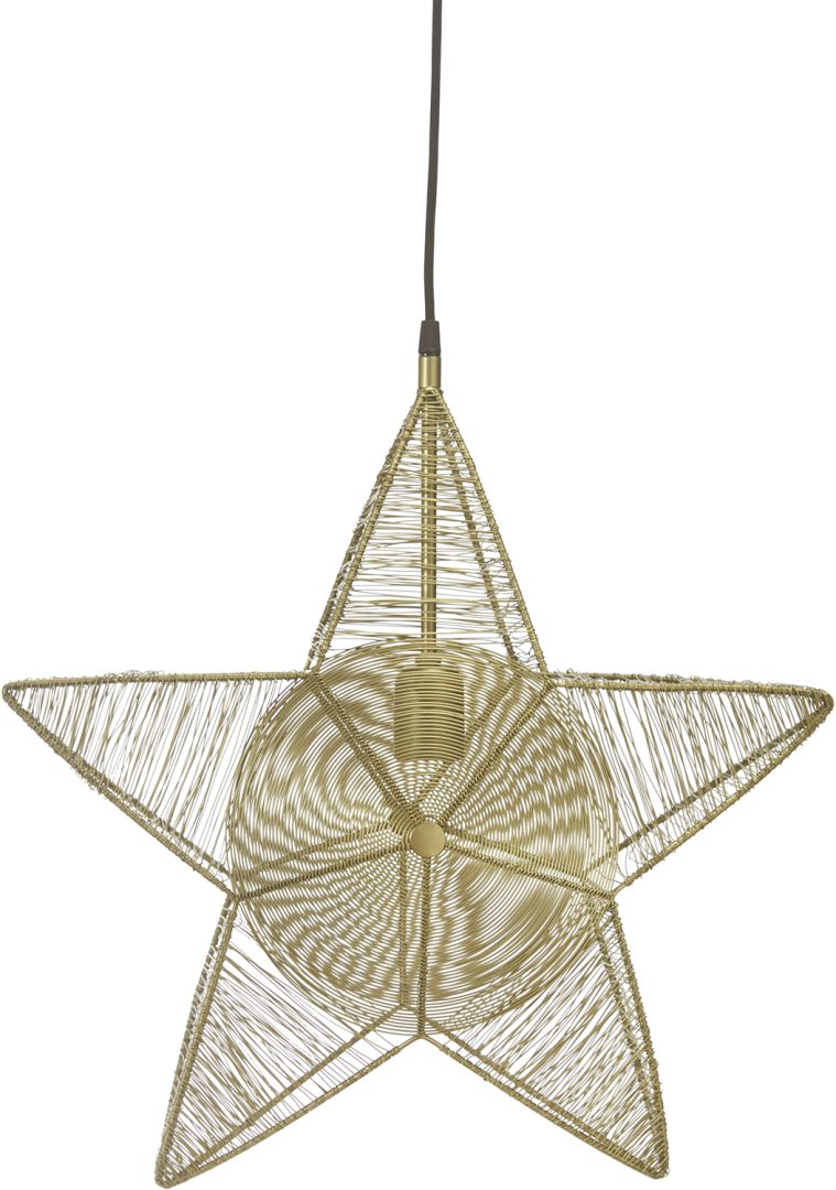 Rigel hengende adventsstjerne i metall – champagne 50 cm