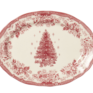 Serveringsfat Jul Ovalt – Rød 35,5 × 35,5 × 4 cm