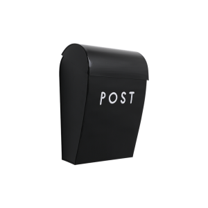 Postkasse – Svart med hvit tekst