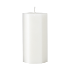 Stearinlys med spindelvevseffekt – Hvit 5 x 15 cm