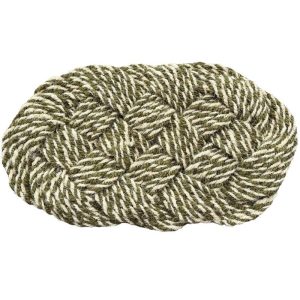 Dørmatte Coir Oval 40 × 80 cm – Grønn
