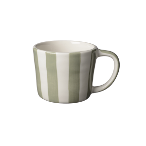 Cappuccinokopp Capri 35 cl - Sage med striper