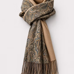 Cashmere scarf Paisley brown